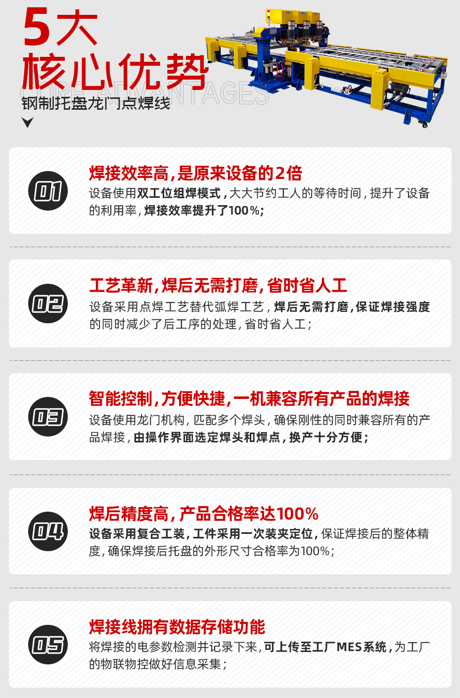 鋼制托盤龍門點焊線核心優勢